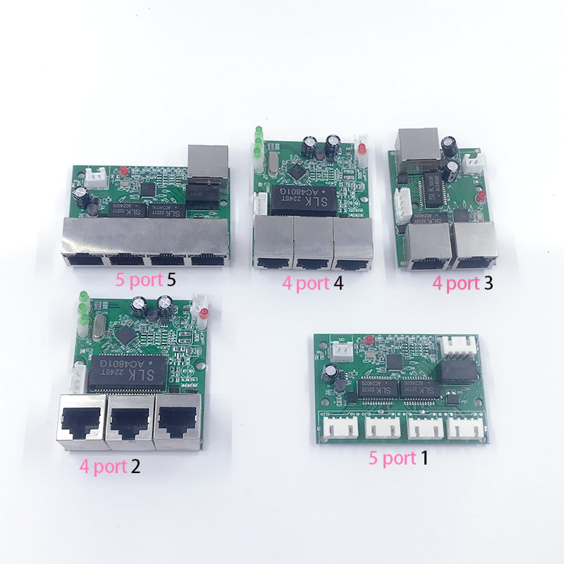 Mini PCBA 4/5 портов Networkmini ethernet коммутационный модуль 10/100 Мбит/с 5 в 12 В 15 в 18 в 24 В