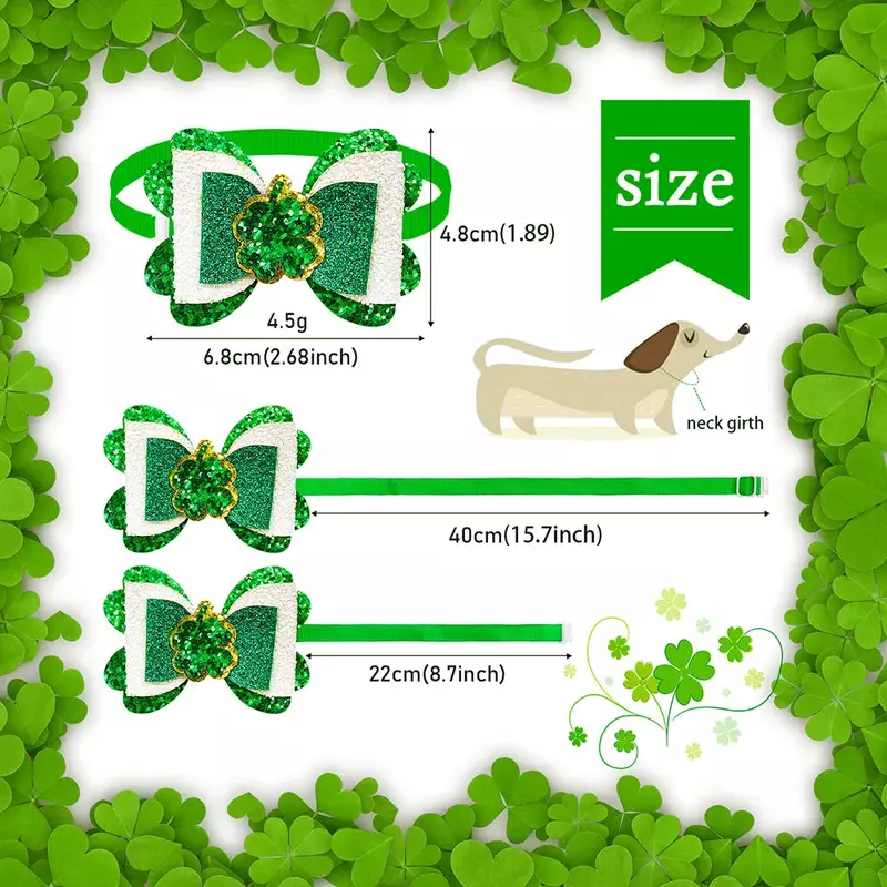 Nowe 30 szt. Psie muszki dla dla małych psów kota św. Patryk krawaty zielone modne psie akcesoria do pielęgnacji dla psów Samll