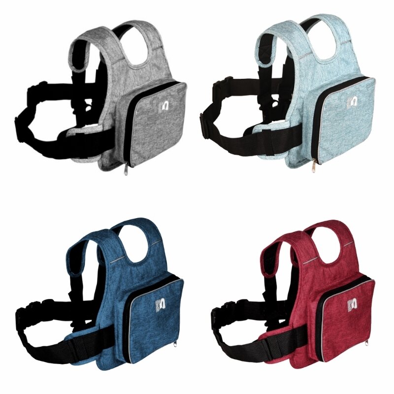 Sabuk pengaman motor Universal untuk anak-anak, dengan tas penyimpanan Strip reflektif aksesori motor dapat disesuaikan
