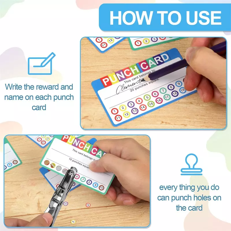 50 fogli Reward Point Punch Card strumenti di registrazione della crescita interattiva creativa bambini buona abitudine forniture per la coltivazione carta di lode