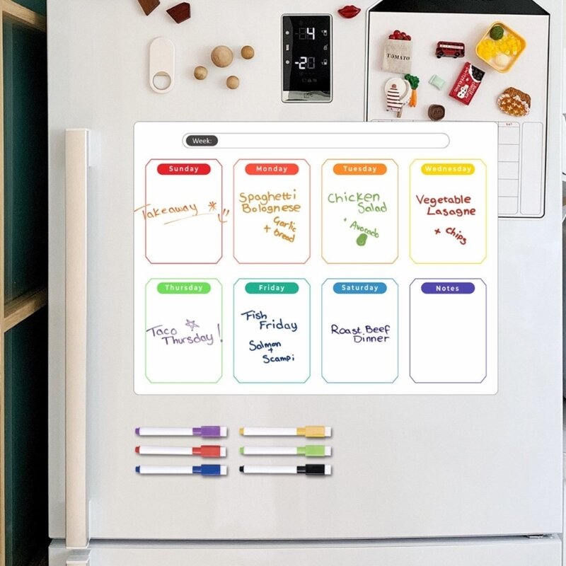 Магнитный календарь-календарь на холодильник, еженедельник для доски со списком дел, доска для заметок N58E
