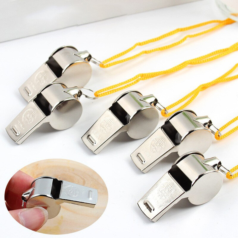 Metal Whistle Referee Sports Rugby Stainless Steel Whistle Soccer Basketball Party Training School Cheerleading 4.6*1.8*2.1cm