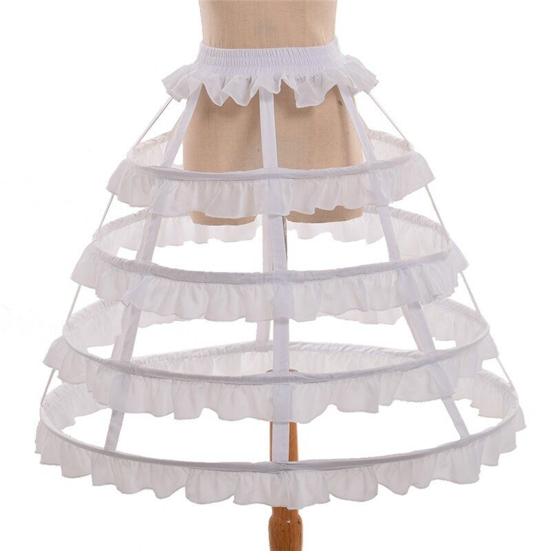 4 Hoop Fishbone Petticoat Medieval Victorian Ball Gown Crinoline Underskirt