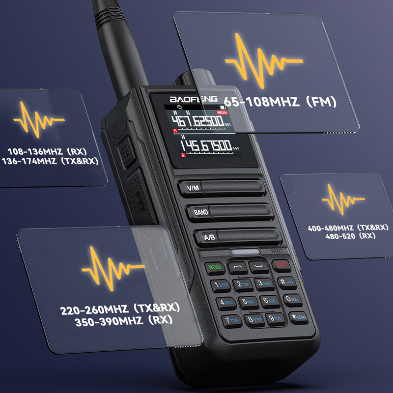 Baofeng UV-16M walkie talkie 10w high power multi band ip67 wasserdicht tragbare radios uv16 aktualisierte version 2024 neueste