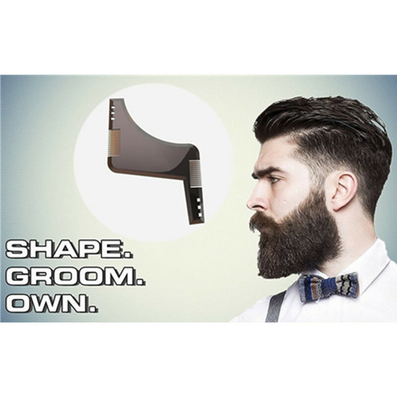 Modelo de modelagem de barba chuveiro salão de beleza barba barbear shaping estilo pente cuidados escova ferramenta