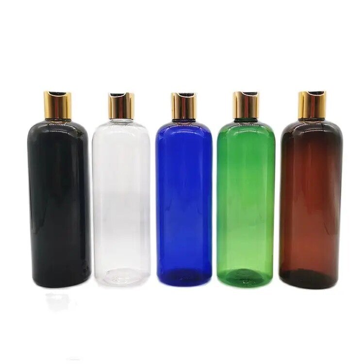 Botella de plástico transparente PET con tapa superior de disco, tapón dispensador redondo vacío, 30ml, 50/60ml, 120ml, 150ml, 200ml, 250ml, 300ml, 500ml