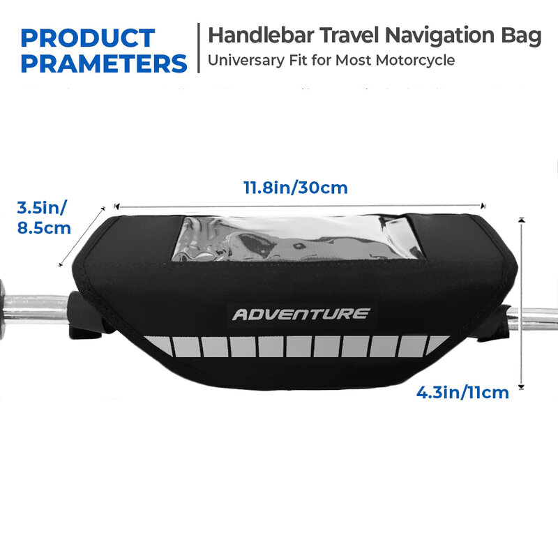 Universal Motorcycle Handlebar Bag with Touchscreen Phone Storage Bag For BMW R1200GS R 1250GS For Suzuki For Kawasaki