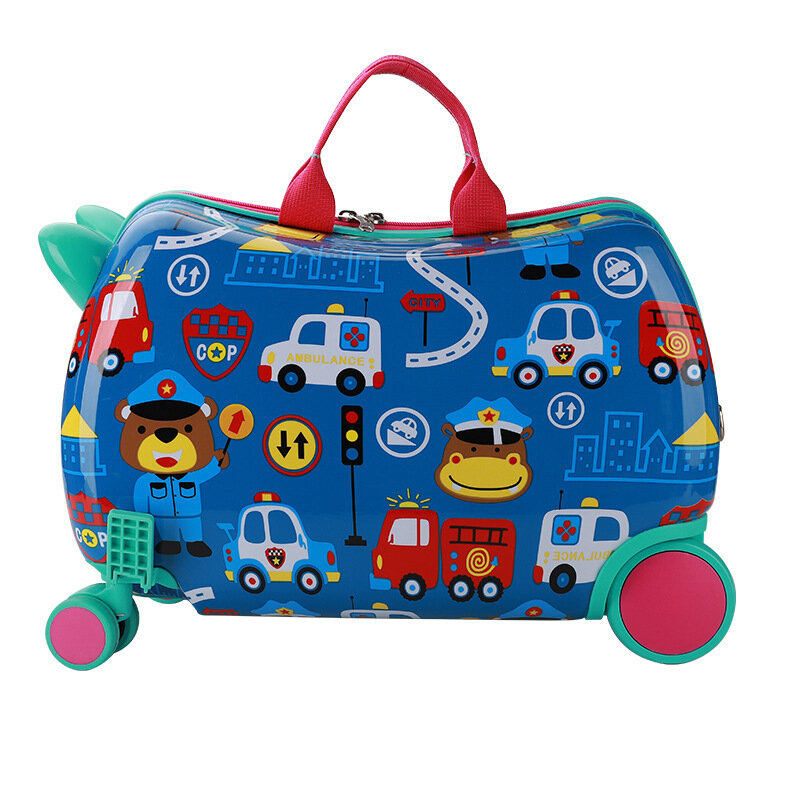 Koper bagasi anak, koper bagasi Roda Universal anak-anak kotak berkendara 17 inci koper Mini kartun untuk anak-anak