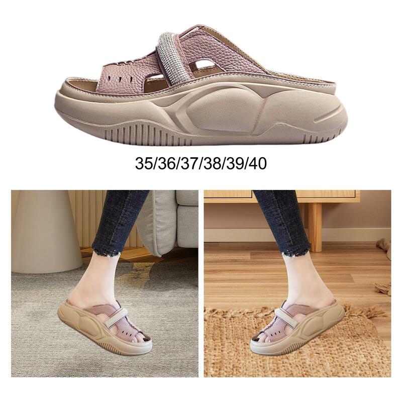 Women Platform Slide Sandals Slip on Flat Sandal Trendy Anti Slip Thick Slippers for Traveling Summer Casual Street