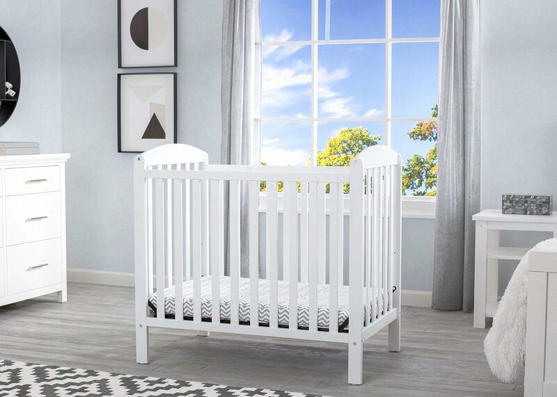 Emery-Mini cuna Convertible para bebé, con colchón de 2,75 pulgadas, color blanco Bianca