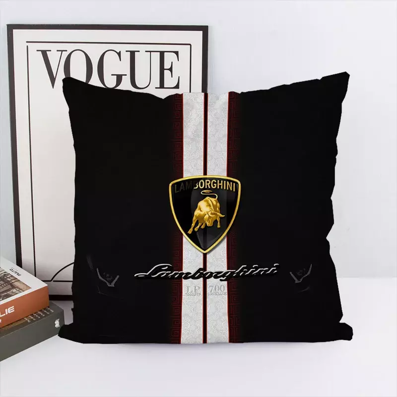 Double Printed Pillowcase, Short Plush Cushion Cover, Lamborghini, Home Decor, Bedroom, Sofa, Car, 40x40cm