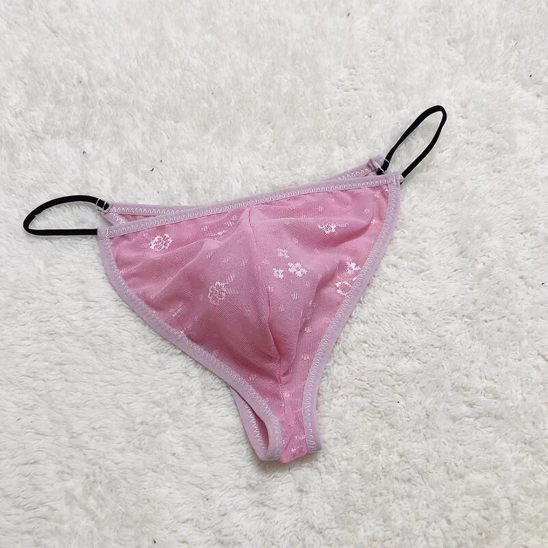 Sexy Men Sheer Pouch G String Bikini Briefs Thongs Underwear Sissy T-Back Underpants Breathable Ultra Thin Panties Lingerie Male