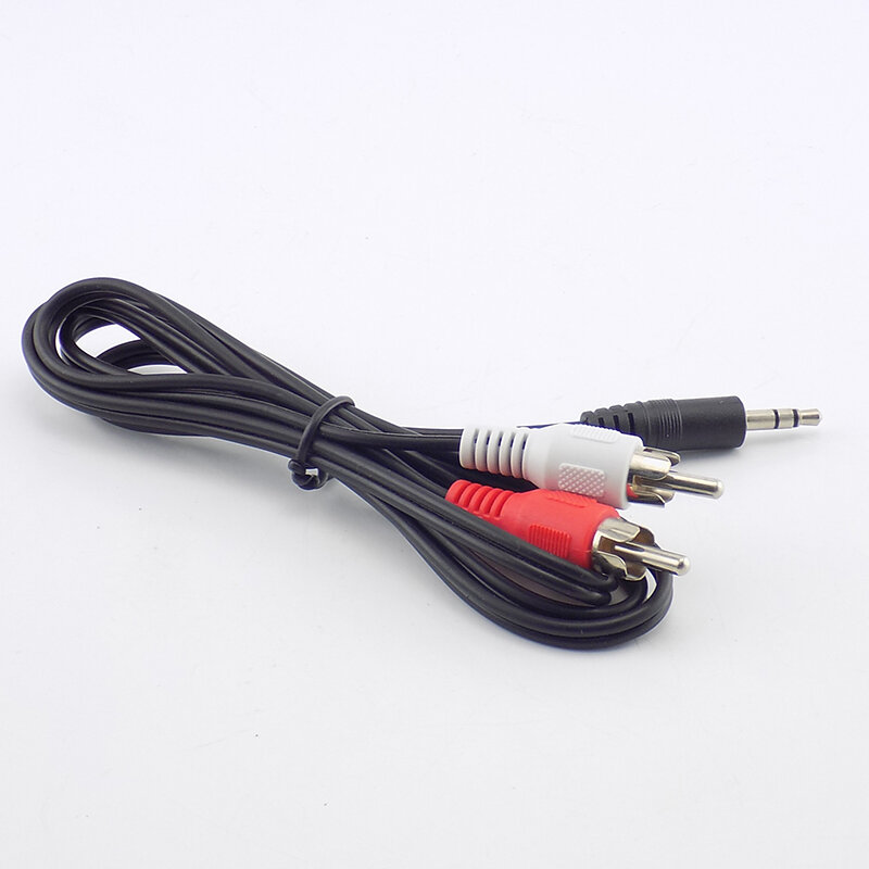오디오 스피커 스테레오 수-2 RCA 커넥터 AV 어댑터 케이블, 노트북 TV DVD MP3/MP4 익스텐션 코드 변환 라인, 1M 3.5mm