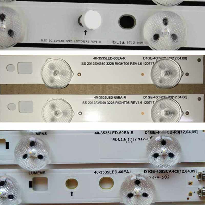 Drążki LED TV 40-3535LED-60EA-L R D1GE-400SCA B-R3 podświetlenia saniach 2011SVS40 3228 lewe prawe 06 (A)(B) REV 1.0 BN96-24089A