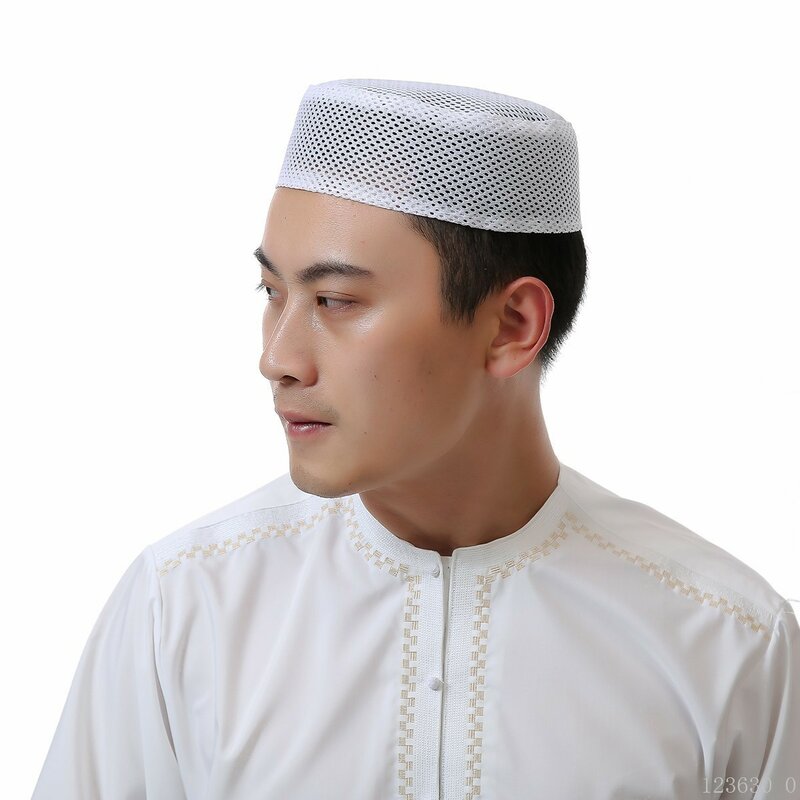 Ramadan czapki lato dubaj muzułmanin Boubou Kippah arabia Kufi kult kapelusz siatki islamski dla mężczyzn modlitwa Dropshipping