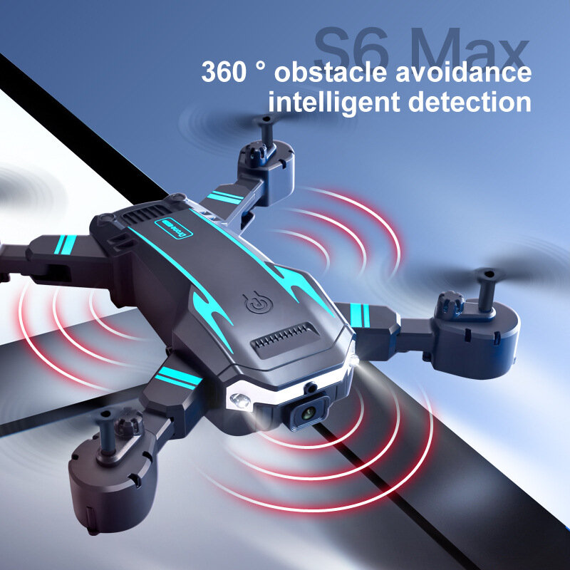 S6 składany dron inteligentne unikanie przeszkód wysokiej rozdzielczości 8K podwójny aparat zdalnie sterowany samolot fotografia lotnicza