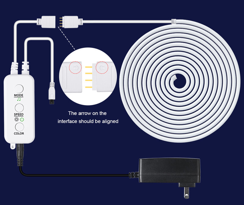Tira de luces LED de neón RGBIC, cuerda de luz con WIFI, resistente al agua IP67, Control por aplicación, sincronización de música, decoración de retroiluminación de TV