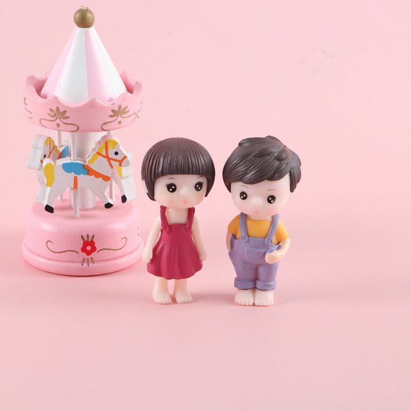 Micro Landscape 1 paio Dollhouse Bonsai Fairy Garden Mini coppie Figurine Boy Girl Ornament Little Lovers Miniature Doll Craft