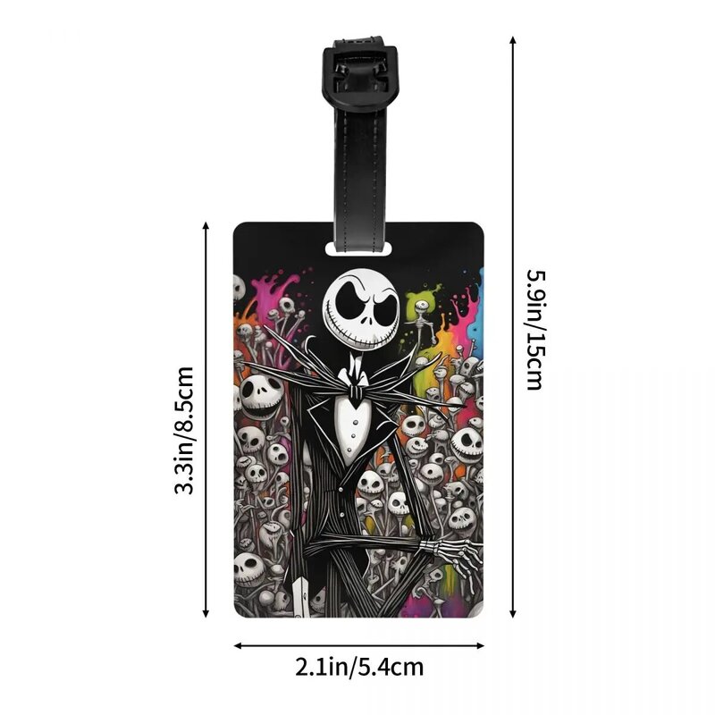Nightmare Before Christmas Luggage Tags for Suitcases Cute Halloween Movie Jack Skullington Baggage Tags Privacy Cover ID Label