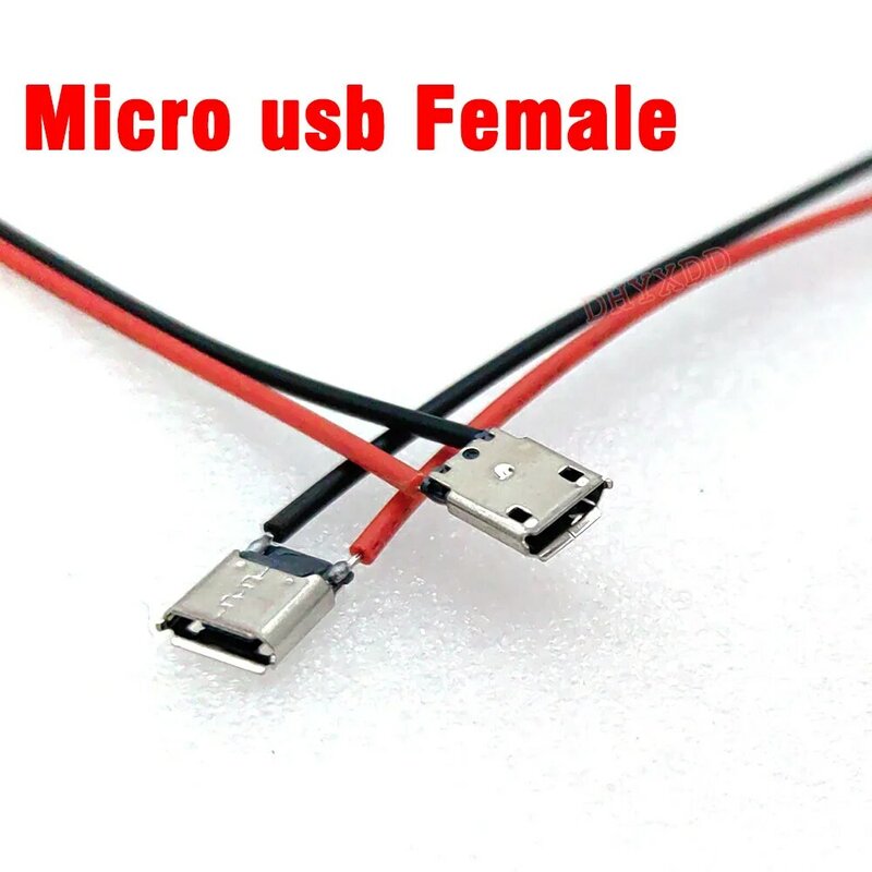 5Pcs Micro USB Type-C 2Pin Horizontal / Vertical 2P Simple Soldered Male Plug-in Board Quick Charging USB-C Connector