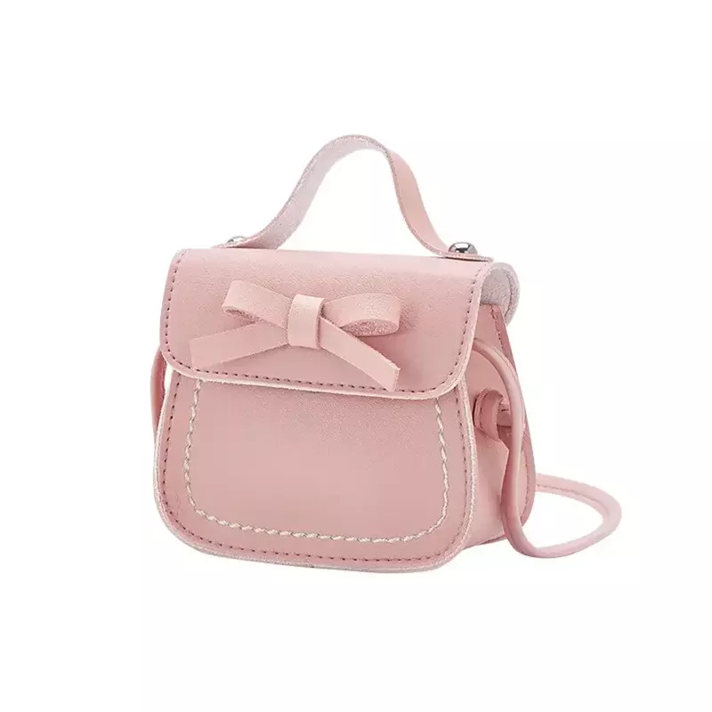 PU Leather Monochromatic Princess Handbags, Toddler Messenger Crossbody Bags, Bolsa de ombro para meninas
