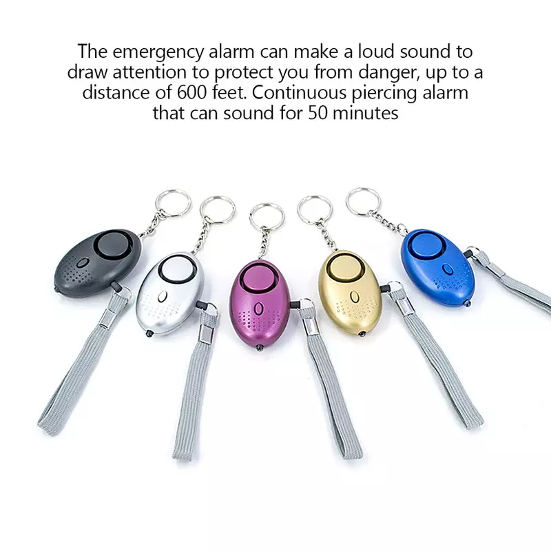 Self Defense Alarm 120dB Egg Shape Girl Women Security Protect Alert Personal Safety Scream Loud LED Keychain Emergency Alarm