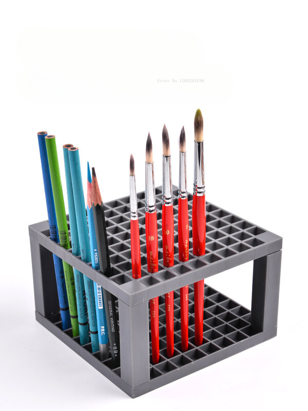 96Grid Detachable Square Brush Holder Base Rotating Painting Penholder Art Student Painting Supplies Airing Pen Storage Rack