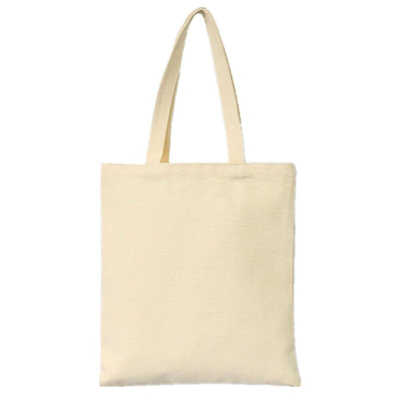 DIY Customized Canvas Bag Logo Text Design Photo Shopping Women Handbags Casual Grocery Tote Shoulder Bag