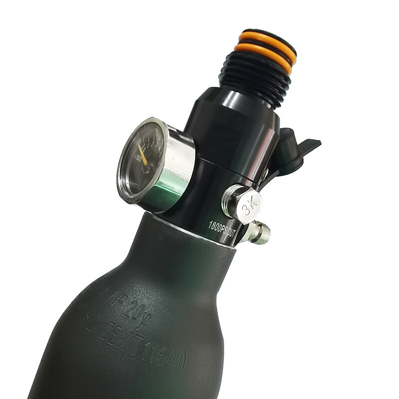 Válvula reguladora HPA de aire comprimido, cilindro de oxígeno y nitrógeno, botella de tanque, entrada de 4500psi, salida de 800psi a 3000psi
