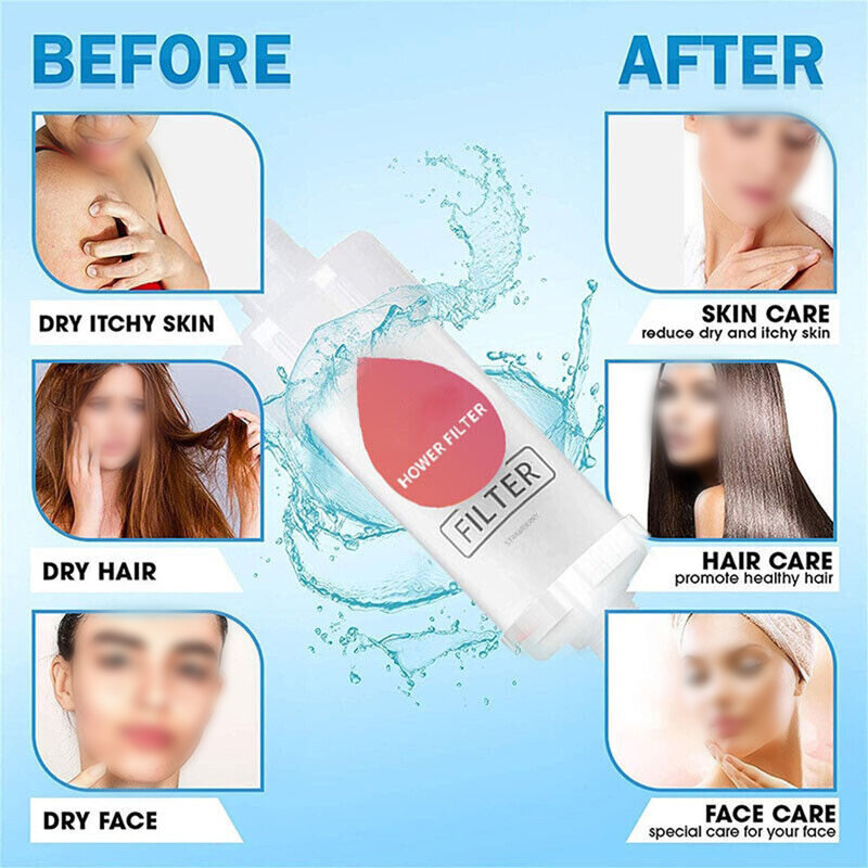 Filter kepala pancuran mandi beraroma, Filter pancuran air pelembut aksesori kamar mandi meningkatkan rambut/kulit