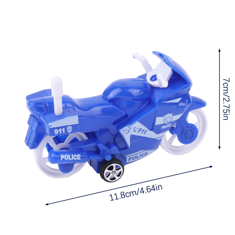 Modèle de voiture de police de moto à dos côtelé pour enfants, jouets de simulation de vélo de route, mini jouet de roues, cadeau pour enfants, 1PC