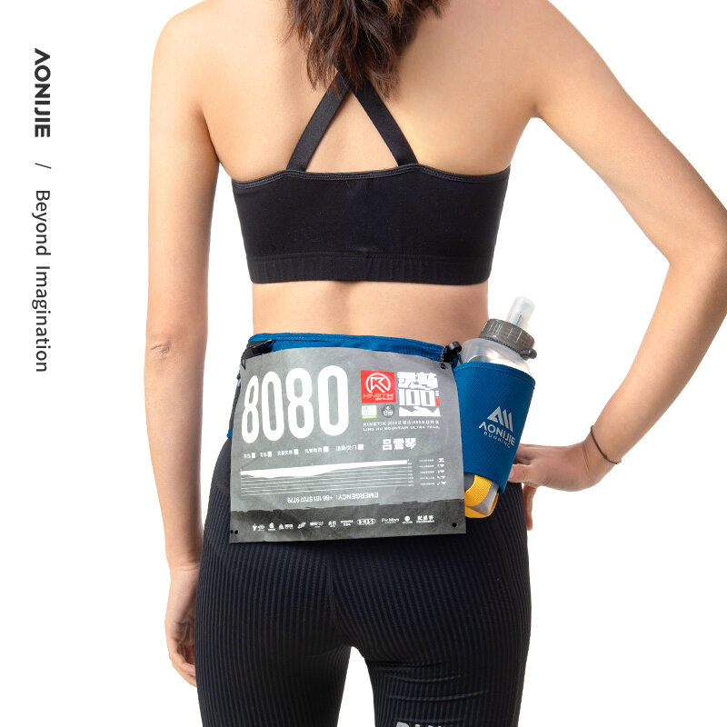 AONIJIE-riñonera deportiva W8119 Unisex, bolsa de cintura para exteriores, puede contener botella de 450ML para correr, Maratón, caminar y gimnasio