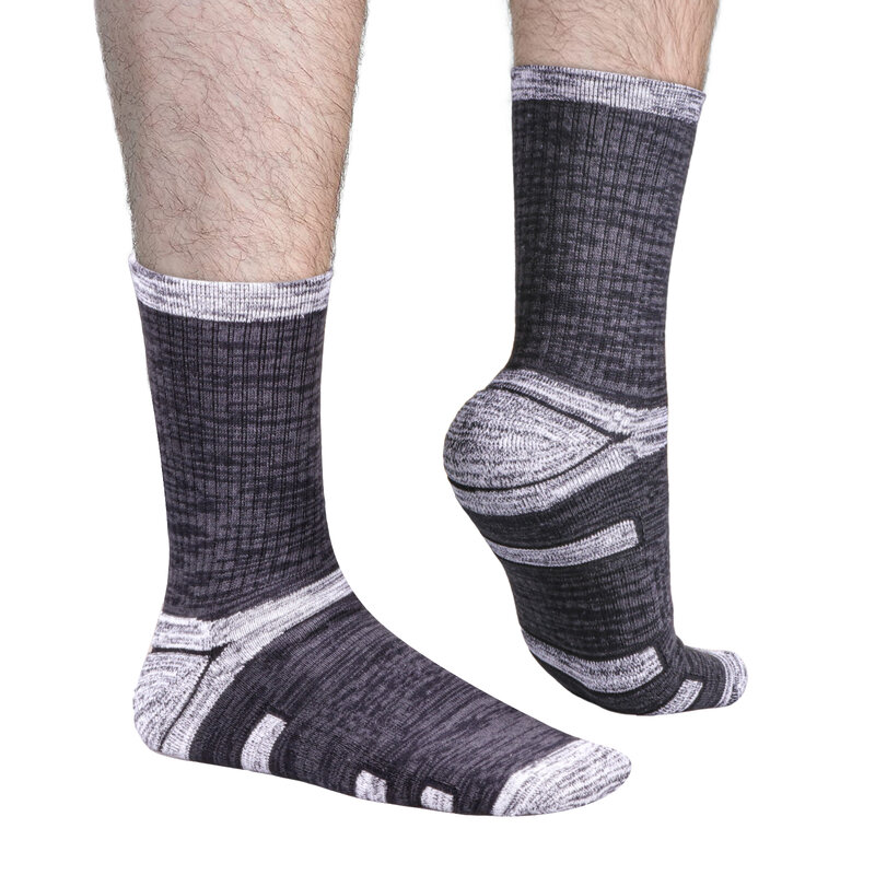 YUEDGE calzini da uomo imbottiti in cotone traspirante 5 paia/pacco calzini da trekking per sport atletici all'aperto per taglia 37-46
