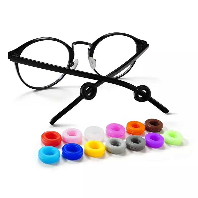 Kacamata pegangan telinga silikon Anti selip, 10 warna, kacamata kaki telinga, penahan kait telinga, aksesori kacamata