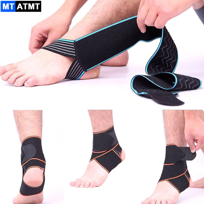 1 par ajustável tornozelo cinta suporte respirável material de náilon super elástico confortável adequado para esportes, 1 tamanho serve para todos