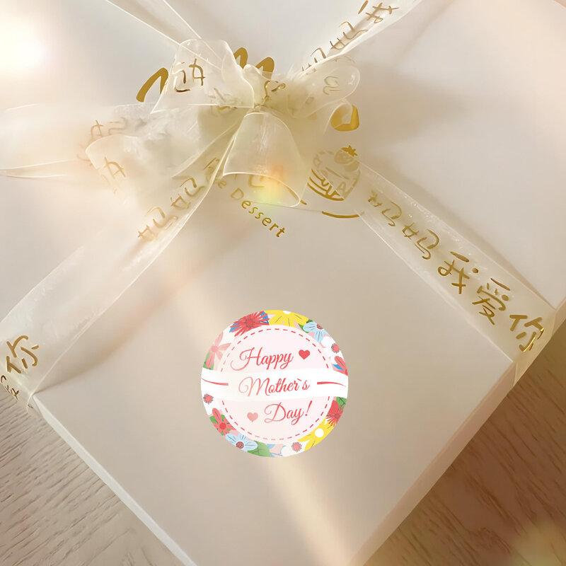100-100 stücke glückliche Muttertag geschenk aufkleber Umschlag versiegelt süßes Blumenmuster für Muttertag geschenk verpackung