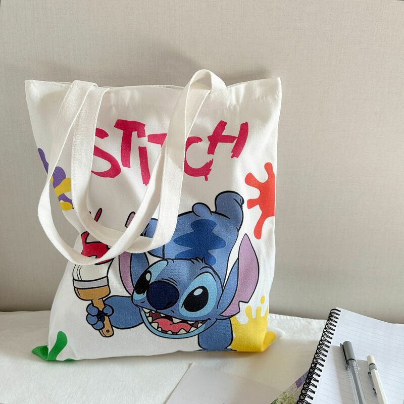Disney-Stitch Shoulder Bag para mulheres, bolsa tiracolo, desenhos animados, periféricos, senhoras bonitos, sacos de lona, compras, pendulares, sacos de armazenamento