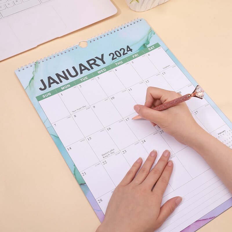 2024 calendario da parete semplice settimanale mensile Planner Agenda Organizer Home Office Hanging Wall Calendar Agenda giornaliera