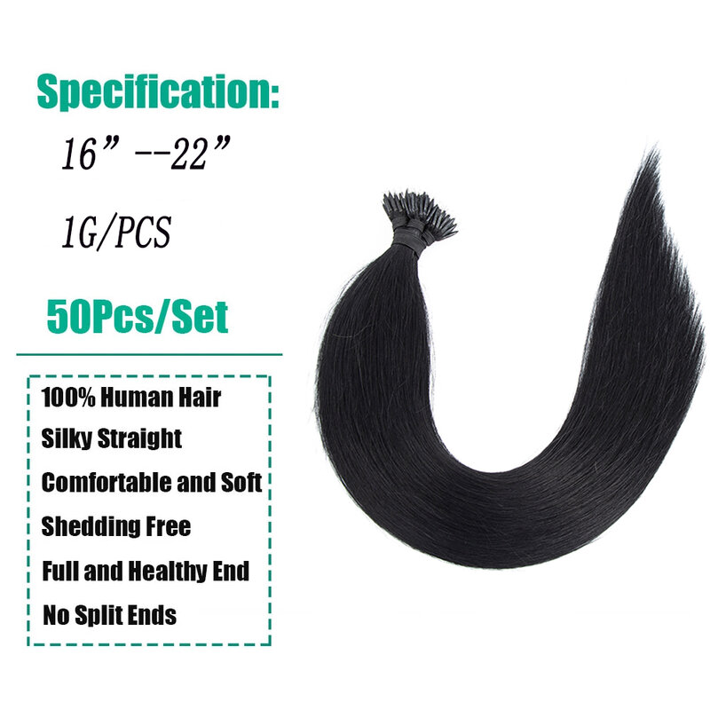 Lovevol ekstensi rambut Remy 100% Premium, 1G/helai cincin Nano manik-manik tebal alami halus rambut Remy kepala penuh untuk rambut Salon