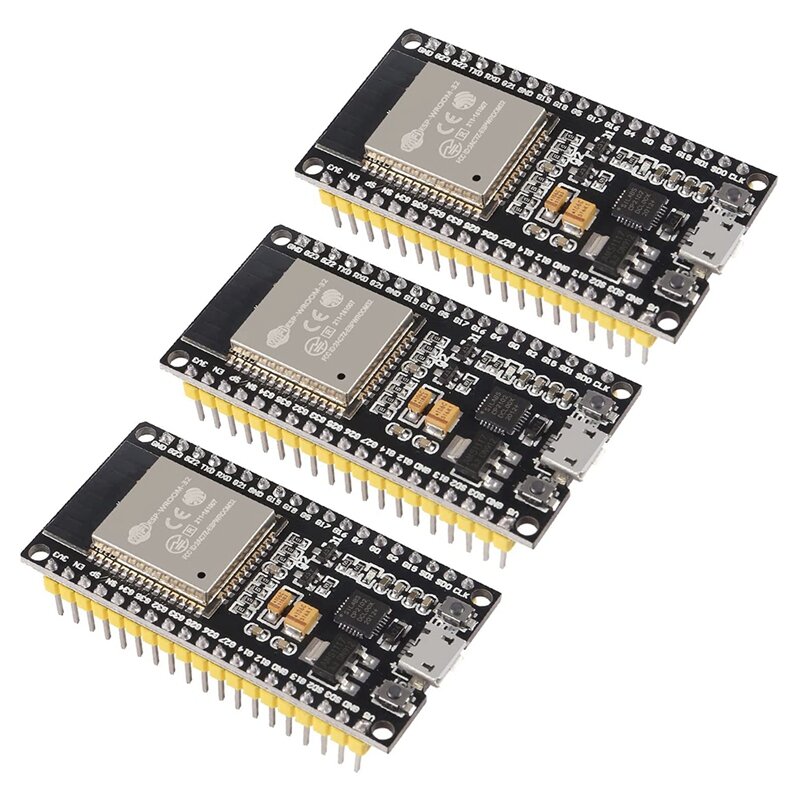 Processador Microcontrolador WiFi de Modo Duplo e Bluetooth para IDE Arduino, ESP-WROOM-32, 2 em 1, 2,4 GHz, 3PCs