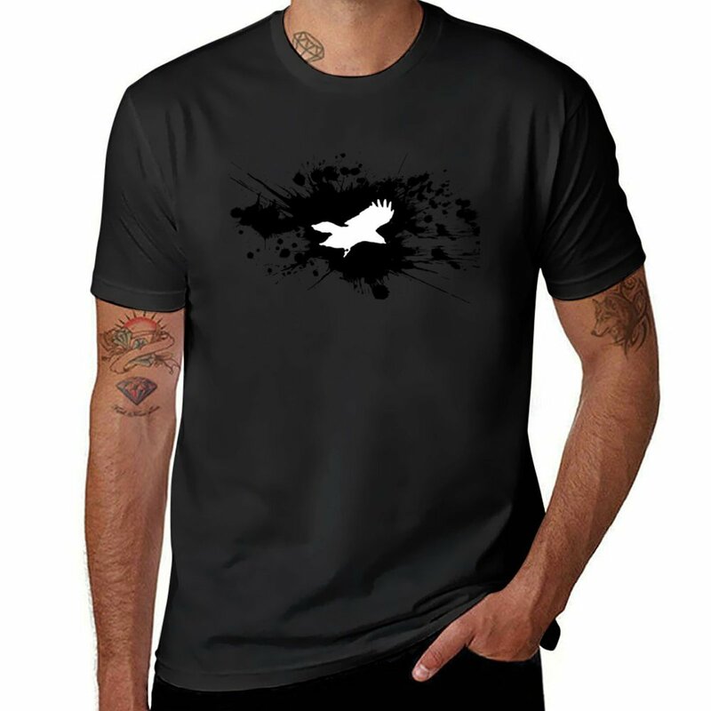 Flying bird paint splatte T-shirt sweat vintage boys animal print fitted t shirts for men
