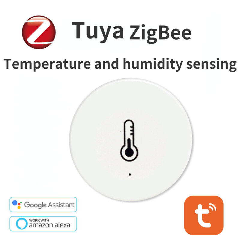 Tuya ZigBee 3.0ความชื้นและอุณหภูมิเซ็นเซอร์ทำงานร่วมกับ Alexa Google Home สมาร์ทโฮม Smart Life/Tuya APP Smart Control