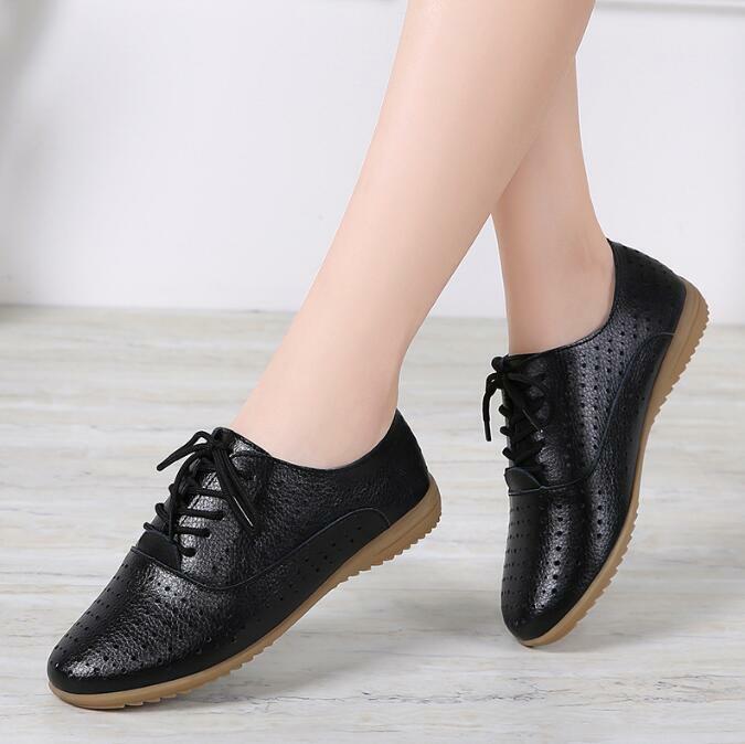 Genuine Leather 2024 Summer Loafers Women Casual Shoes Moccasins Soft Pointed Toe Ladies Footwear Women Flats Shoes White