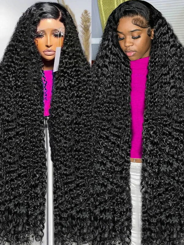 Wig renda Hd gelombang air 40 42 46 inci rambut manusia 13x6 Wig Frontal gelombang dalam 13x4 Wig rambut manusia keriting untuk wanita dijual 250%