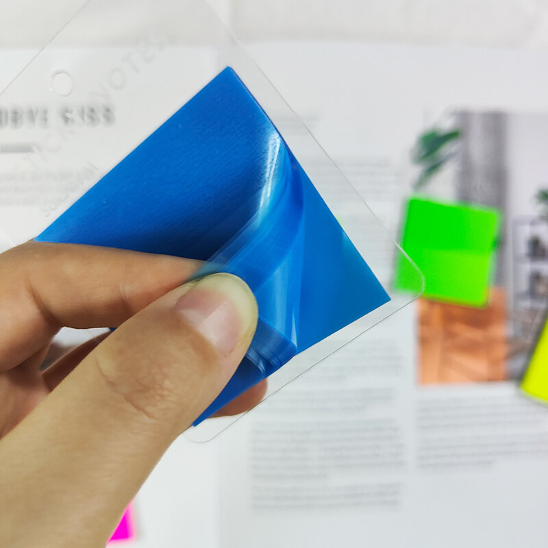 KindFuny impermeável transparente auto-adesivo Memo Pads, Sticky Bookmark, ver através do escritório e escola Sticky Notes marcador, 50 folhas
