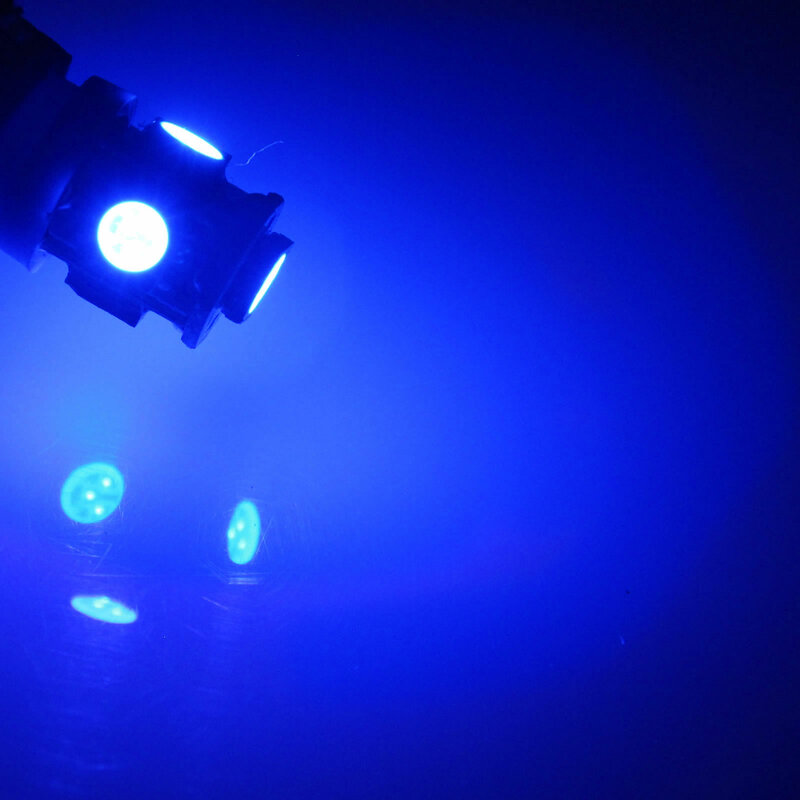 1 luz lateral azul para coche T10 W5W, lámpara de marcador, 5 emisores 5050 SMD LED 194 259 2525 A007
