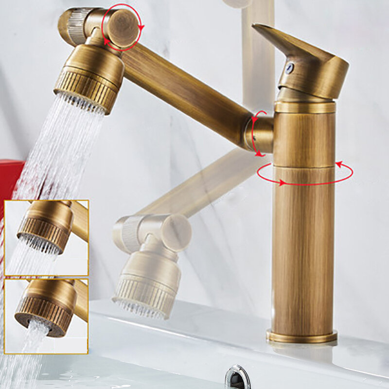 Thicken Brass Bathroom Sink 360° Rotating Faucet Basin Mixer Cranes Water Tap Shower Plumbing Tapware For Bathroom Accessories