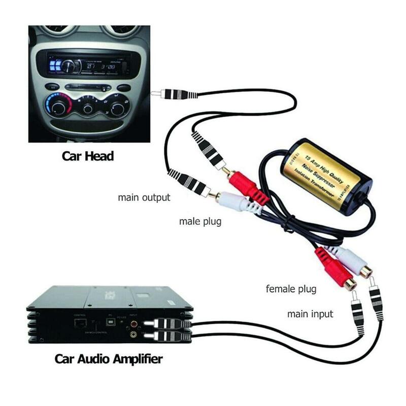 Filtro de ruido de Audio RCA para coche, reducción efectiva del ruido del altavoz, supresor de ruido, transformador de aislamiento, 1 unidad