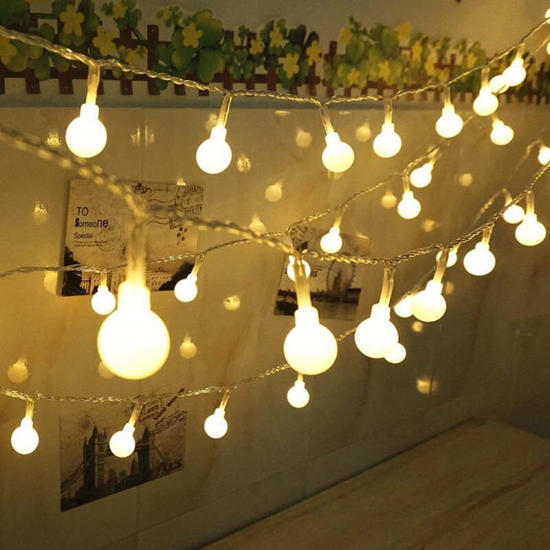 1.5 Meters Ball Light String DIY Decor Christmas Decor Lamp Battery Version Atmosphere Decoration Tree Lantern Strip Home Room