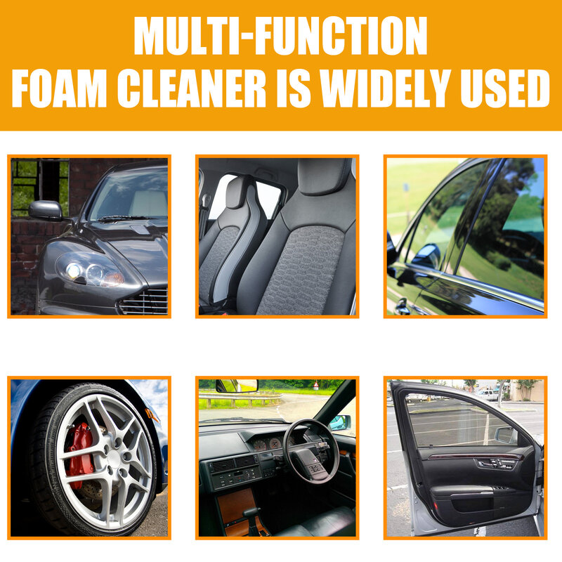 Limpiador de espuma para Interior de coche, dispositivo de limpieza de cuero, protección UV, multiusos, descontaminación de asientos de techo